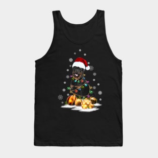 Rottweiler Christmas Light Dog Lovers Funny Gifts Tank Top